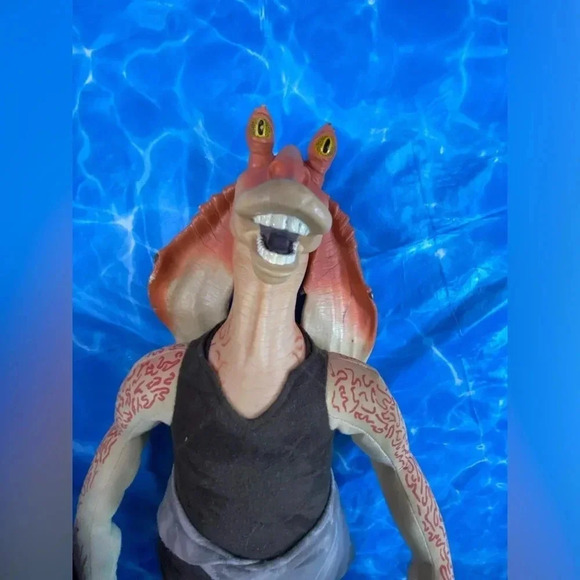 Star Wars - Jar Jar Binks - Talking Wake Up Alarm Plush - Thinkway - 22" Tall - Picture 9 of 10